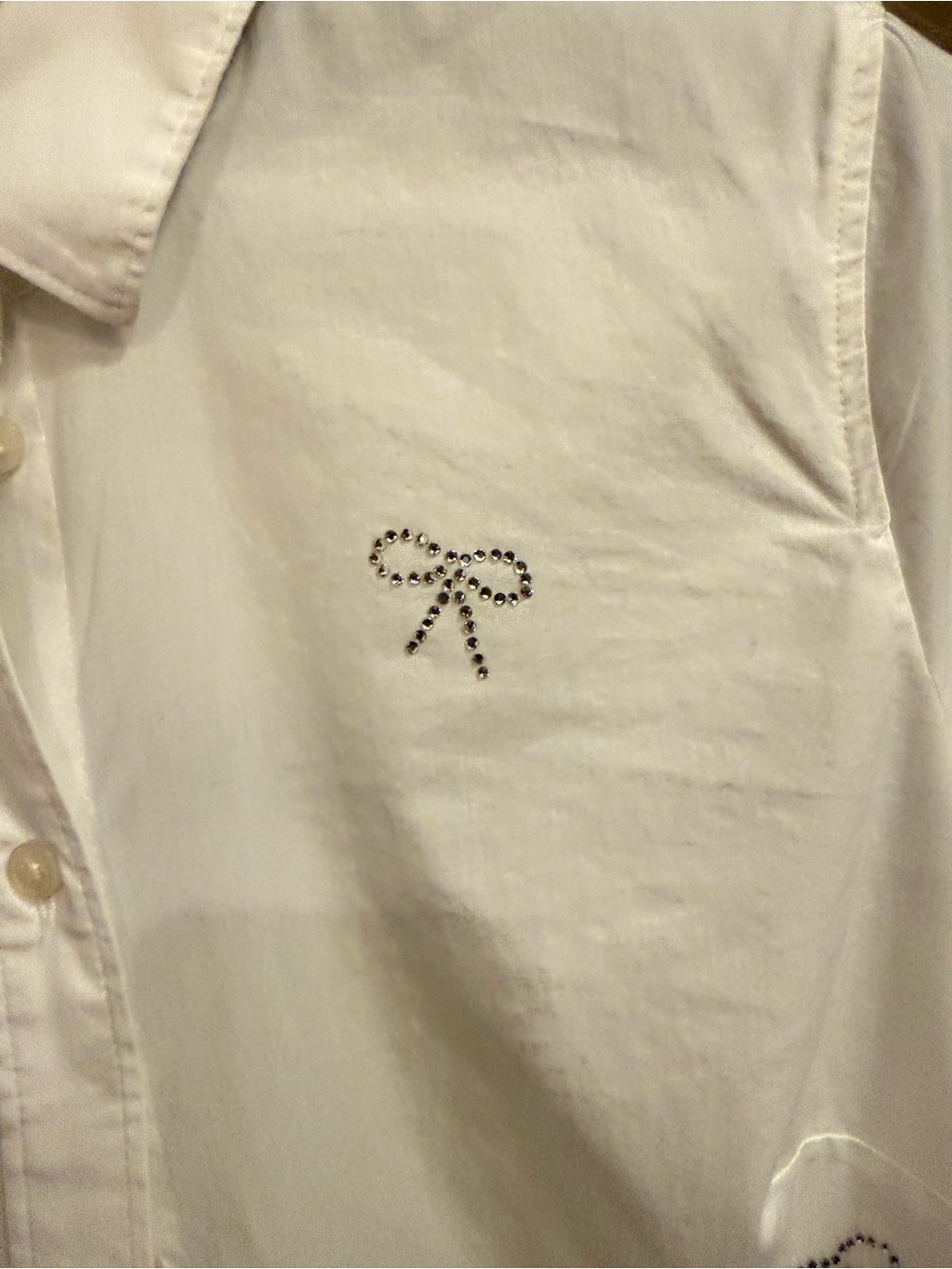 J.Crew White Women’s Jewel Bow Dress Shirt - Classic Button-Down - Picture 4 of 5